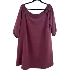 LANE BRYANT OFF SHOULDER STRETCH SHEATH DRESS PLUS Size 18/20 burgundy 2XL - Picture 1 of 5
