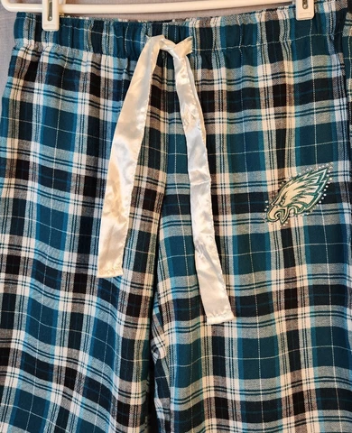 Philadelphia Eagles NFL Team Apparel Womens Pajama Pants Medium Plaid w Crystals Cover