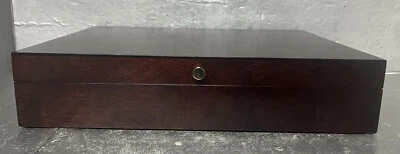 Reed & Barton Eureka Silverware Wood Storage Flatware Chest Dark Wood - Image 1 of 4