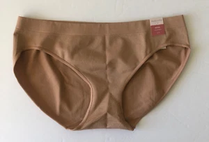 Ambrielle Everyday Bikini Panties Seamless Pecan Praline Beige Sz 7 Large NEW - Picture 1 of 5