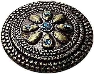 RITTERHANDWERK Navajo Blue Flower 30 x 30 mm Zierniete Zierbeschlag Native inkl. Nietkappe