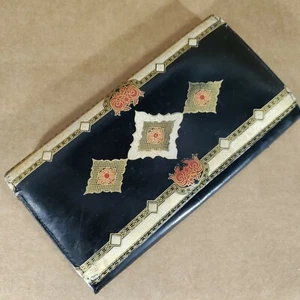 Cartera De Colección Rosenfeld Cuero Dorado Alemania Occidental Acordeón Plegable MCM Geométrica - Imagen 1 de 12