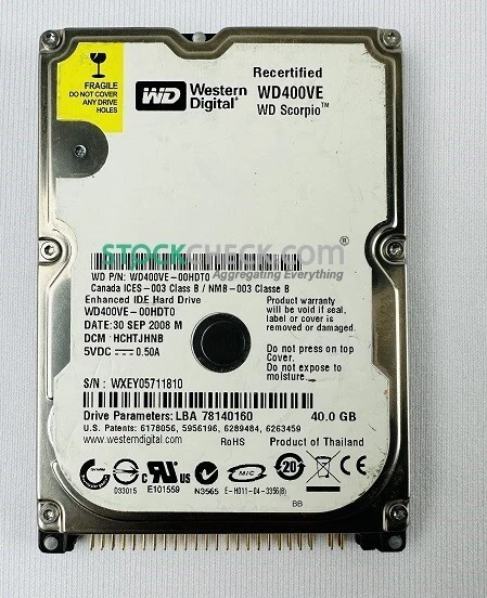 Western Digital WD400VE-00HDT0 Hard Disk Drive - Image 1 of 4