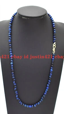 Colar de contas redondas de pedra preciosa olho de tigre natural 4 mm 16-28" AAA - Imagem 1 de 4