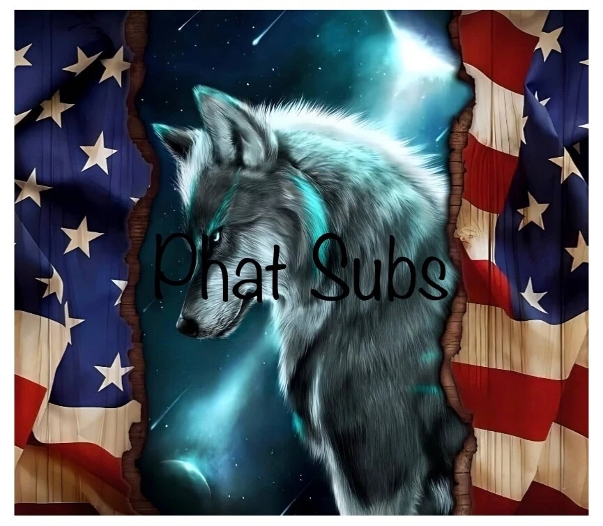 Vaso de sublimación envoltura American Wolf 20 oz listo para imprimir transferencia Foto 1 de 1