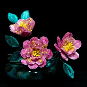 Chinese Ancient Style Jewelry Silk Velvet Flower Rose Hairpin Hair Clip Handmade