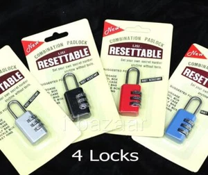 72 x Luggage Padlock 3digit Travel Combination Pad Lock - Picture 1 of 1