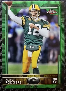 2015 Topps Chrome Aaron Rodgers #2 Green Refractor Parallel - Bild 1 von 2
