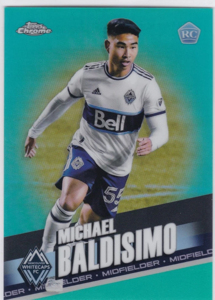 2022 Topps Chrome MLS Aqua #196 Michael Baldisimo Rookie Vancouver 036/299 - Image 1 of 1