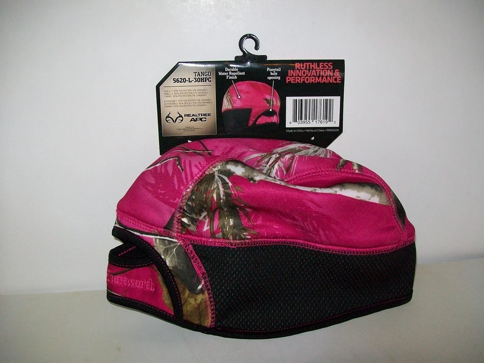 Huntworth Realtree Ladies Tango Beanie w/Ponytail hole Pink One Size Fits All  - Image 1 of 4