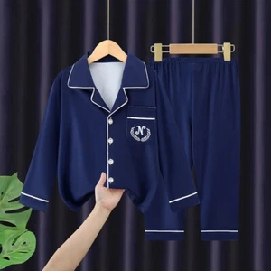 Teenager Boy Girl Pajamas Set Kids Print Cotton Sleepwear Birthday Gift 3-16Y - Picture 1 of 24