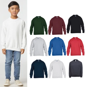 Youth Crew Neck Sweatshirt 18000B - Gildan Heavy Blend Cotton Blend Pullover - Picture 1 of 31