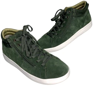 Zapatilla deportiva Vionic Rosemont de gamuza con cremallera lateral media en verde prado 8 moda atletismo - Imagen 1 de 10