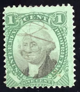 US Scott RB1b gebraucht 1c Proprietary Green Paper 1871-74 Lot GOR359 bhmstamps - Bild 1 von 2