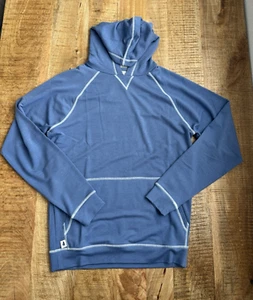 Pullover Johnnie O Para Hombre Azul Wake Bender Sudadera con Capucha Bolsillos Súper Suave Modal Pequeño - Imagen 1 de 12