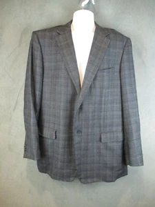 Jhane Barnes Sports Coat Mens 46 Gray Glen Check Plaid Wool Silk Full Canvas Y2K - Picture 1 of 21