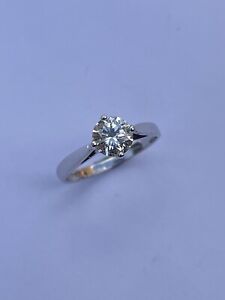 Platinum Diamond Solitaire Ring 0.87ct Pre Owned Brilliant Cut Engagement Ring