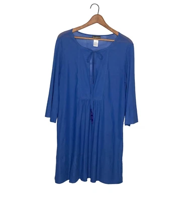 Tommy Bahama Pequeño S Azul Transparente Nylon Malla Cuentas Borla Playa Natación Cubrir Foto 1 de 4