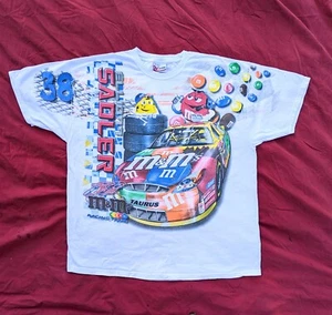 Vintage 2003 NASCAR M&M T Shirt Elliot Sadler #38 AOP Chase Authentics Size XL - Picture 1 of 9
