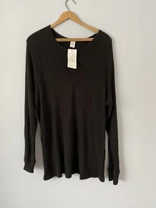 Smash + Tess Men's Waffle Knit Long Sleeved Thermal Henley Black Size L, NWT - Picture 1 of 7