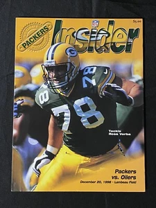Green Bay Packers Insider 20 de diciembre de 1998 vs Houston Oilers Programa Ross Verba - Imagen 1 de 3