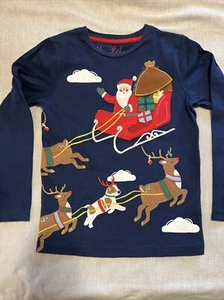EUC Mini Boden Boy Christmas Appliqué Lift Flap Shirt, 7/8 - Picture 1 of 7