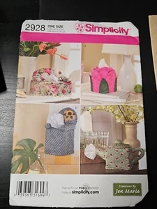 2928 Simplicity ewing Pattern UNCUT Tissue Box Covers Rose Tea Pot Sofa Chair - Picture 1 of 4