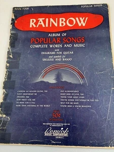 VINTAGE 1943 RAINBOW ALBUM OF POPULAR SONGS PIANO MUSIC PLUS GUITAR AND OTHERS - Picture 1 of 3