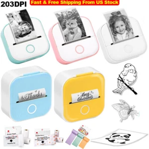 T02 Mini Pocket Thermal Printer Wireless Bluetooth Photo Sticker Paper Print LOT - Picture 1 of 20