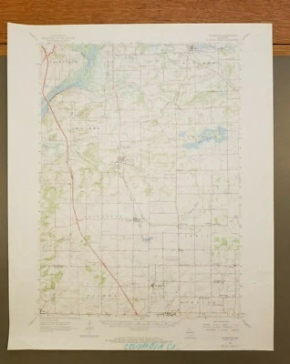 Оригинальная винтажная топографическая карта Poynette, Wisconsin 1962 USGS 21 x 17 дюймов - Изображение 1 из 4