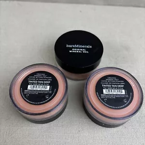3 NEW Bareminerals Original Mineral Veil - Tinted Tan Deep 9G/0.3oz lot - Picture 1 of 12