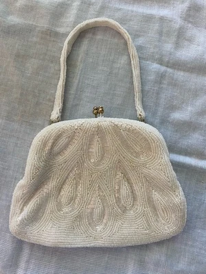 White Beaded Evening Bag (Korea) - Image 1 of 4