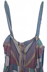 Vestido Chevron Colorido Ecote con Bolsillos y Correas Ajustables Pequeño - Imagen 1 de 4