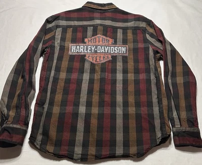 Harley Davidson Heavyweight Long Sleeve Button Shirt Embroidered Back Graphics - Image 1 of 4