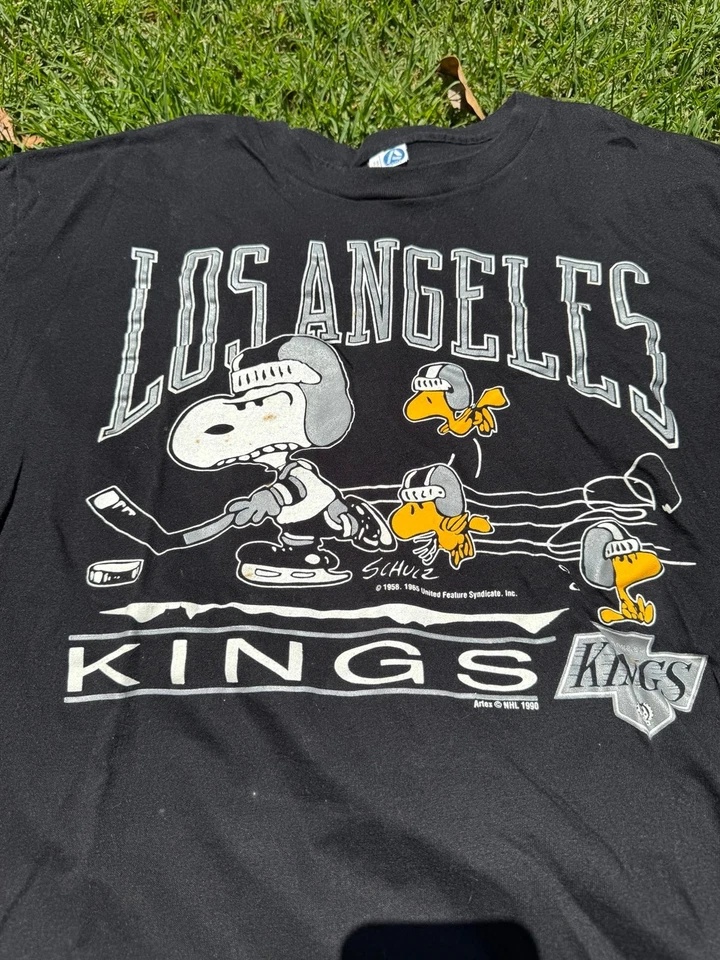 Camiseta De Colección Los Angeles Kings Años 90 Estilo Retro Negra Manga Corta HN3528 Foto 1 de 1