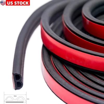 33Ft/10m Car Weather Stripping Automotive Door Seal Strip B-Shape Self Adhesive - Image 1 of 4