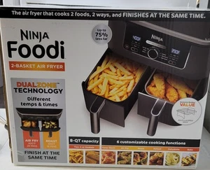 Ninja Foodi 6 en 1, 8 cuartos de galón Freidora de aire de 2 canastas con tecnología DualZone, AD150 - Imagen 1 de 2