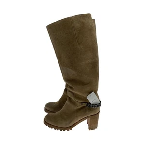 Christian Louboutin Boots Heel EU37/US7 Long Beige Leather 11915a - Picture 1 of 24