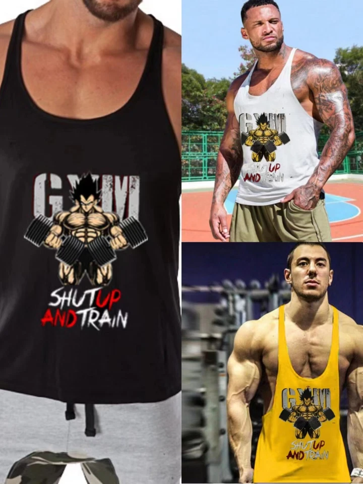Men's Stringer Muscle Bodybuilding Shirt Tank Top Gym Singlet Fitness Sport Vest - Image 1 of 4