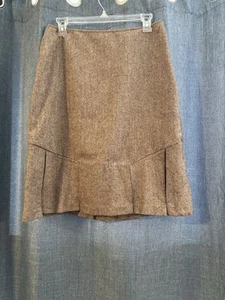 Falda George Me Mark Eisen Talla 10 Tweed Mezcla Lana Hasta la Rodilla Marrón - Imagen 1 de 6
