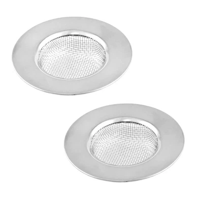 2 Stück Abflußsieb Set Edelstahl für Waschbecken Spülbecken Haarsieb Dusche Sieb - Bild 1 von 4
