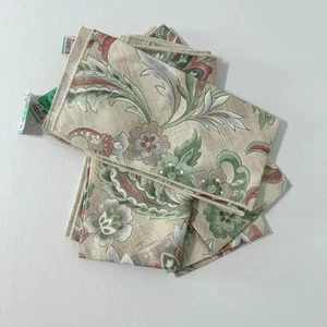 Paisley Fabric Napkins Dinner Vintage 90s 17x17 NEW Deadstock Set 4 Floral Boho - Picture 1 of 5