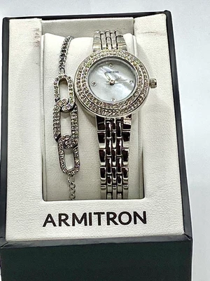 Reloj Mujer Armitron 75/5877SV Cuarzo 26mm Tono Plata Pulsera Set con Caja Foto 1 de 4