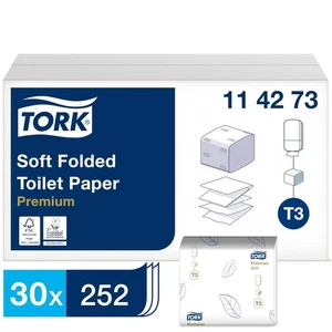 Tork 114273 Einzelblatt Toilettenpapier Premium für Tork T3 Toilettenpapierspend - Bild 1 von 8
