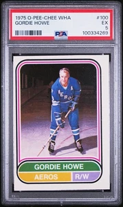 1975 O-Pee-Chee OPC Wha Hockey #100 Gordie Howe Aeros HOF PSA 5 - Picture 1 of 2