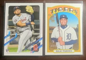 Isaac Paredes 2021 Topps Series 1/Heritage Rookie Lot x2 Detroit Tigers - Picture 1 of 2