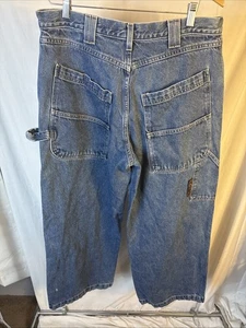 Vintage Zonz Jeans Men JNCO Style Rave Wide Leg Baggy 90s 34x29 Double Pocket - Picture 1 of 19