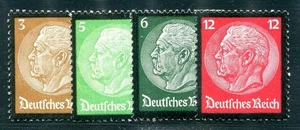 GERMANY 1934 548-550,552 ** MNH FLAWLESS HINDENBURG MOURNING BORDER (F5889 - Picture 1 of 2
