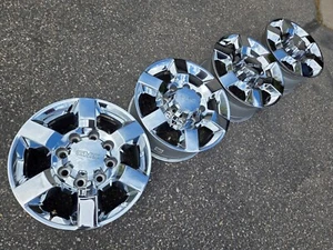 18" GMC SIERRA 2500 3500 HD DENALI OEM FACTORY STOCK WHEELS RIMS 8X180 CHROME - Picture 1 of 23