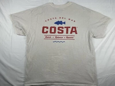 Costa T Shirt Mens XL Costa Del Mar Catch Release Repeat  - Image 1 of 4